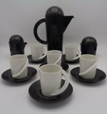 Mario Bellini "Porcelaine Noire" Rosenthal Kanne 6 Gedecke, Zucker/Milchdose TOP