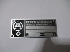 Bpw typenschild schild - bpw,