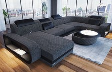 Stoff Wohnlandschaft Sofa