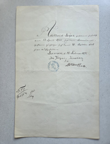 Historischer brief 1876 - brief,
