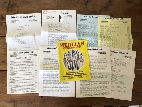 Vintage mercian cycles katalog - vintage,
