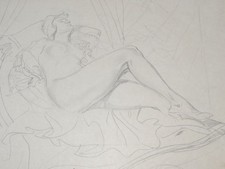 Sich räkelnder Frauenakt II Nachlass Hans Strohofer Bleistift-Zeichnung Akt 1920