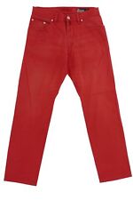 Pierre Cardin Deauville Herren Jeans Hose W33 L30 33/30 rot Gabardine Stretch