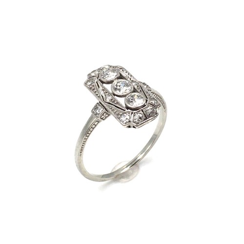 Art deco ring 14kt weißgold - deco,