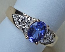 Edel ♦️ AAAA ♦️ Tansanit Ring aus 9kt 375 Gold Ring mit blau Edelstein ♦️♦️ 8763