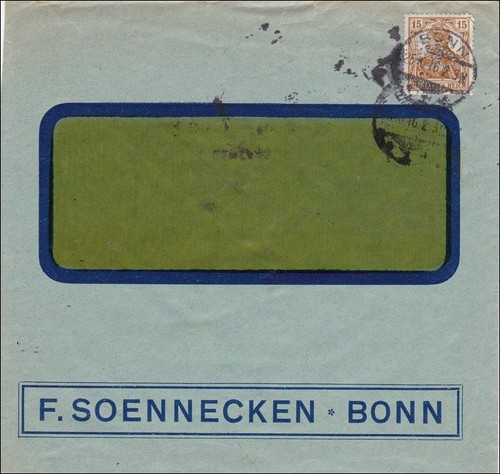 Perfin brief aus bonn - aus, f
