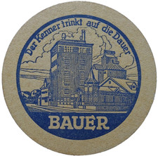 ALTER DDR BIERDECKEL Brauerei Ernst Bauer Leipzig Gründung 1881 Bierfilz Sammeln