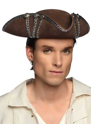 Piratenhut mit silberborte - mit,