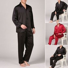 Herren Seide Satin Schlafanzug