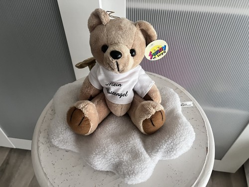 Schutzengel teddy auf wolke - teddy,