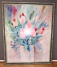 Aquarellbild-Wandbild signiert