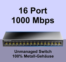 16 Port Gigabit Switch – Ampcom 1000 MBit Lan RJ45 netzwerk switch