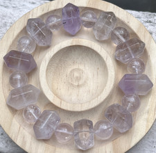 Pastell Amethyst Armband Stretcharmband Sechseck Barock Edelstein Kristall 18 mm