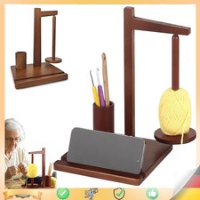 Wollabwickler Garnrollenhalter mit Handyhalter & Häkelnadeln Halter Garnständer