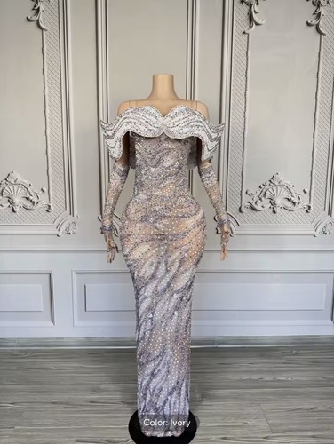 Silber owambe kleid - silber,