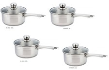 STIELTOPF MIT GRIFF, GLASDECKEL MIT DAMPFLOCH, EDELSTAHL, FÜR ALLE HERDARTEN