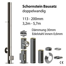 Edelstahlschornstein Bausatz