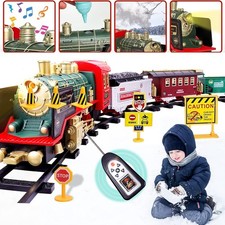 Elektrischer Zug Spielzeug Fernbedienung Dampfzug Kinder Weihnachtszug mit Licht