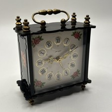Vintage Wecker  Rare  Floral Jerger  Alarm Clock #27