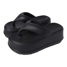 Slipper Sandalen Platform Plateau Mules Pantoffeln Zehentrenner Schwarz 40
