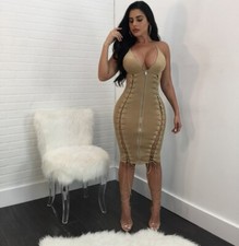 Offenes Kleid Kunstleder