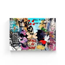 Leinwand Bild Mickey Mouse Graffiti Farbig Dekoration Wandbild Pop Art Poster