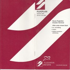 [e62] Flugplan / Timetable - Flughafen / Airport  Dresden - Sommer -  2001