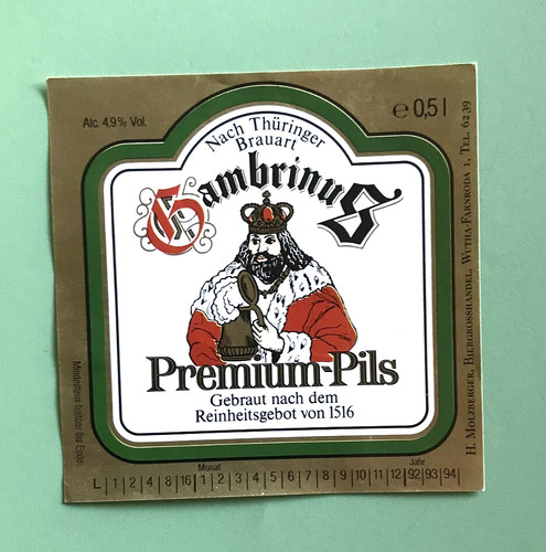 Altes bieretikett gambrinus - altes, ,