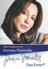 SIMONE THOMALLA, TATORT LEIPZIG, ORIGINAL SIGNIERT, AUTHENTIC SIGNED