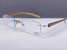 Echt Horn Brille Damen Herren Rechteckig Randlos Braun Horn H 05