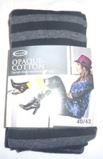 Celilia Classic Opaque Cotton Strumpfhose Baumwolle grau gestreift M 40 /42