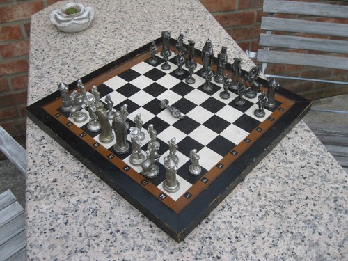 Schachfiguren zinn mit - zinn,