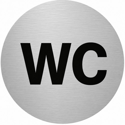 Aluminium schild 10cm wc - aluminium, Ø