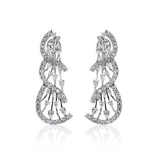 6.84 Karat H/Si Birne Schliff Diamant Lange Ohrringe Geschenk 18k Weiß Echtgold