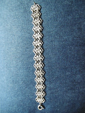 Deutsche Handarbeit: Armband mit Blatt-Motiv   Silber 800  geschwärzt  18,5 cm