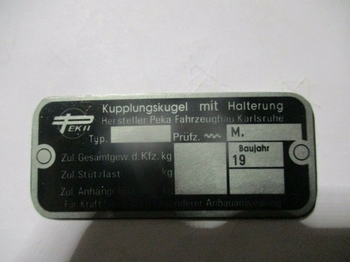 Typenschild ahk peka - typenschild,