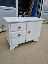 alter kleiner Schrank Kommode Sideboard shabby Weiß
