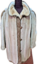 Nerz Jacke mit Leder Blouson Damen Echt Pelz Gr. 46 -48 MINK Leather