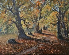 HERBSTWALD Romantik Ölbild