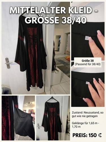 Mittelalterkleid samtoptik - mittelalterkleid,