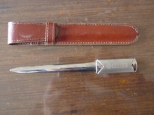 Brieföffner FABER in Lederbox Metall Klinge Hochglanz Griff mattiert Original