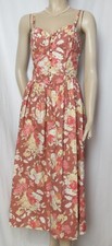 Laura Ashley Kleid 34 Baumwolle vintage geblümt rosa creme rosenholz Sommer 80er