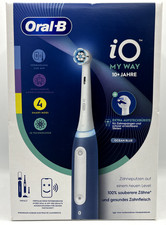 Oral-B iO 4 My Way Elektrische Zahnbürste  Weiss Blau mit Reise-Etui & Mini-Etui