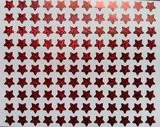 120x STERNE ROT GLITZER Deko Bastel Weihnacht Sticker Aufkleber Weltraum All