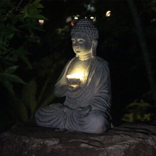 Solar buddha figur led - solar,