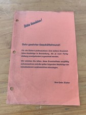 Eicher Schreiben Ersatzteile traktor tractor prospekt brochure  31