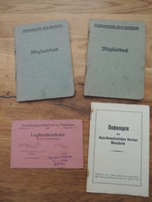 2 Mitgliedsbücher Parteiausweise SPD Mannheim 1929 + Satzung Mannheimer SPD 1929