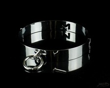 Halskragen Sklavenkragen Halsband Sub D 12cm Silber Rollenspiel Kinky BDSM