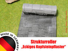 Strukturwalze Walze Roller "Eckiges Kopfsteinpflaster" Modellbau in 1:56, 1:35