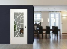 Glaseinsatz für Holztür, Innentürverglasung, Klarglas, Sandstrahldekor LAS-362-F